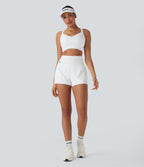 SpeedWave Medium Support Push Up Zipper Adjustable Buckle Quick Dry Running Sports Bra A-C Cups — White — view 8