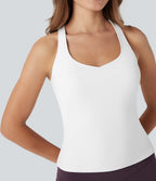 Backless Crisscross Running Tank Vest Top — White — view 5