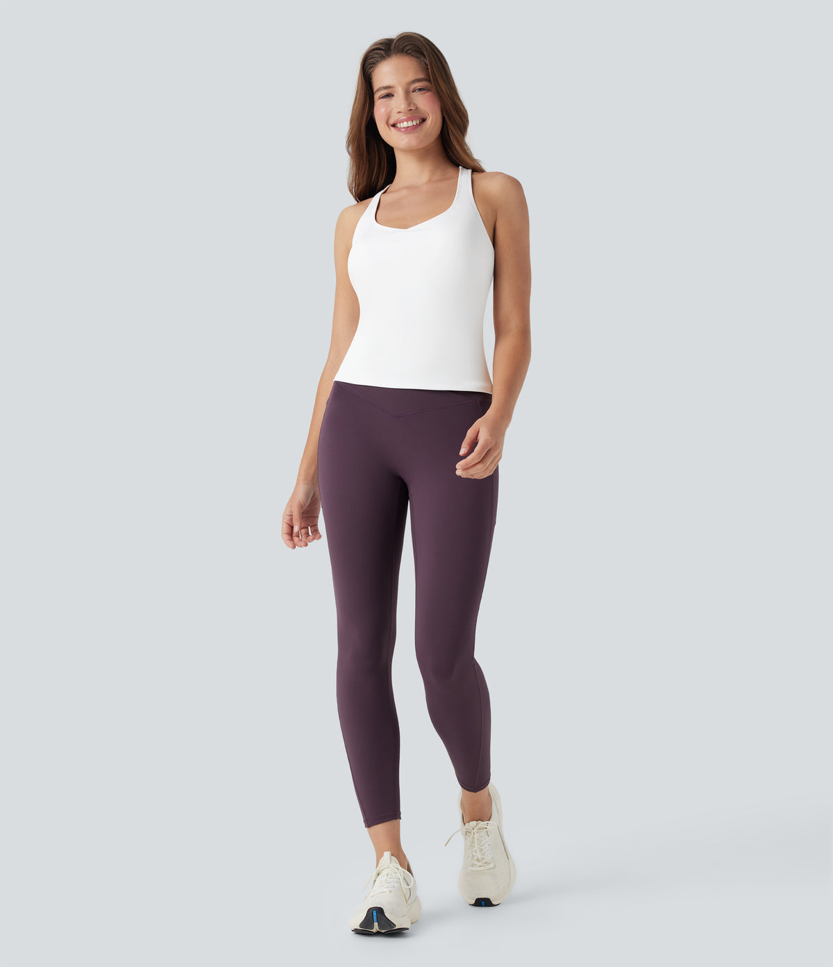 Backless Crisscross Running Tank Vest Top — White — view 6