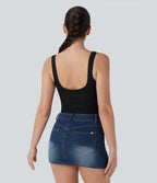 Backless Lace Casual Bodysuit — Black — view 3