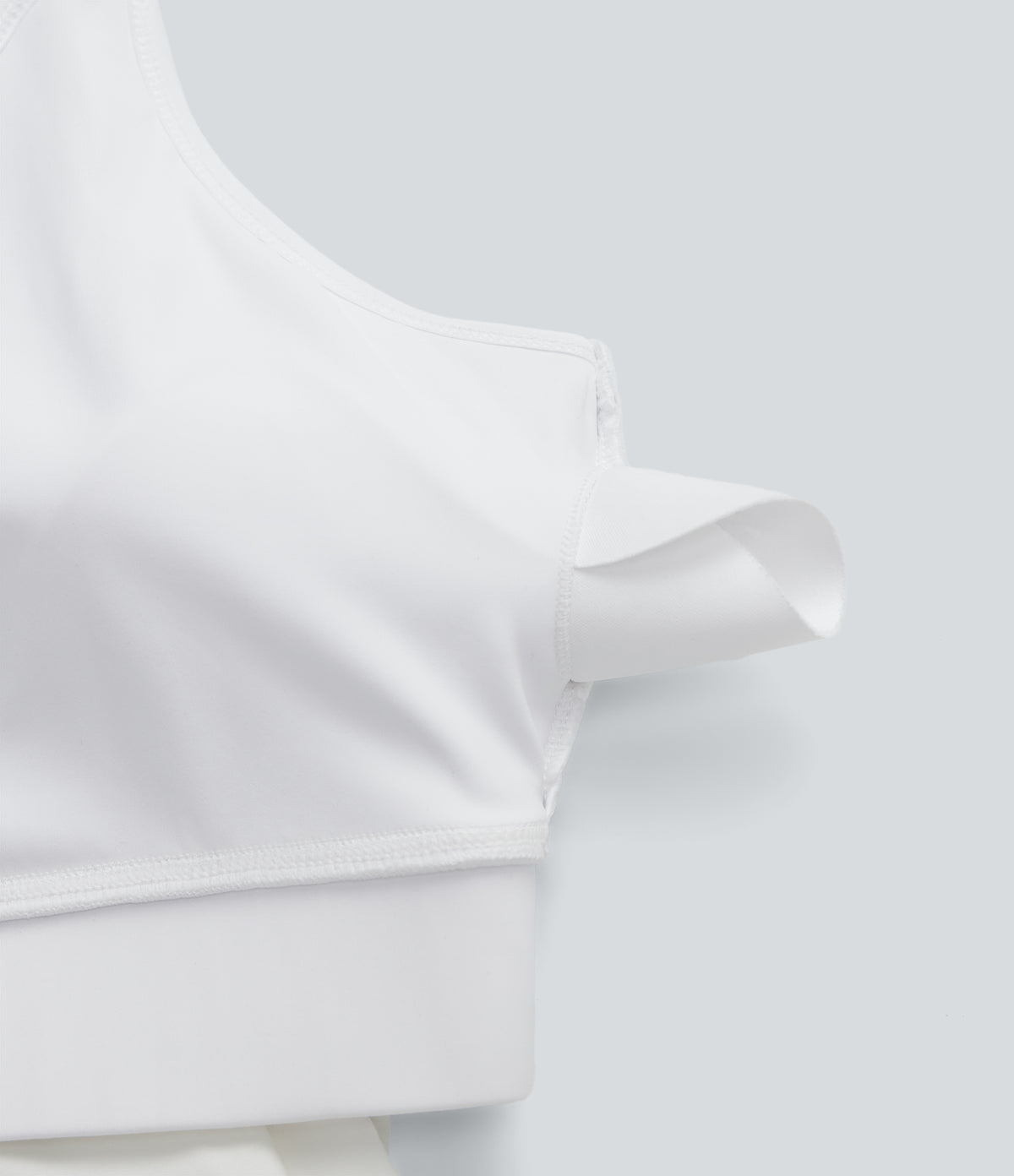 Plus Size Crisscross Backless Pleated Quick Dry Yoga Cami Top — White — view 7