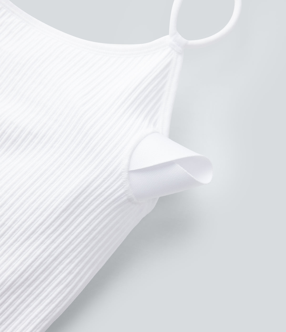 OneForm Seamless Flow Double Straps V Back Cropped Running Cami Top DD-F Cups — White — view 7