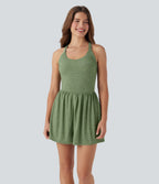 Padded 2-in-1 Playsuit-Edition — Light Green Floral Yarn — view 2