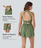 Padded 2-in-1 Playsuit-Edition — Light Green Floral Yarn — view 1
