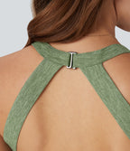 Padded 2-in-1 Playsuit-Edition — Light Green Floral Yarn — view 4