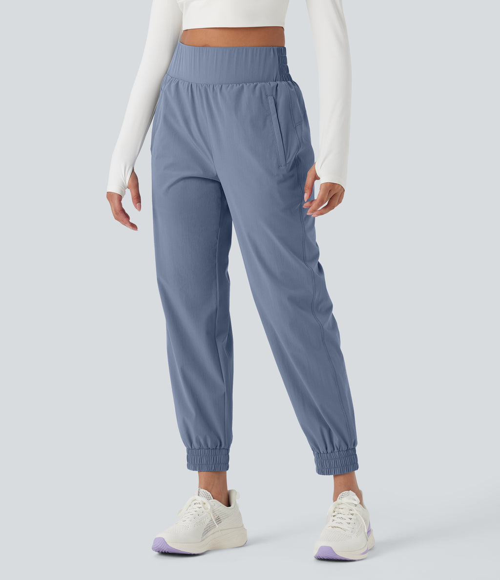 High Waisted Zipper Pockets Hiking Joggers — Troposphere — view 3