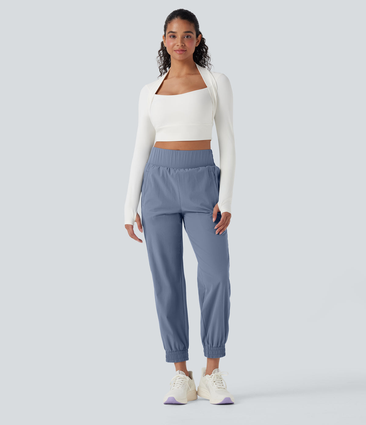 High Waisted Zipper Pockets Hiking Joggers — Troposphere — view 8