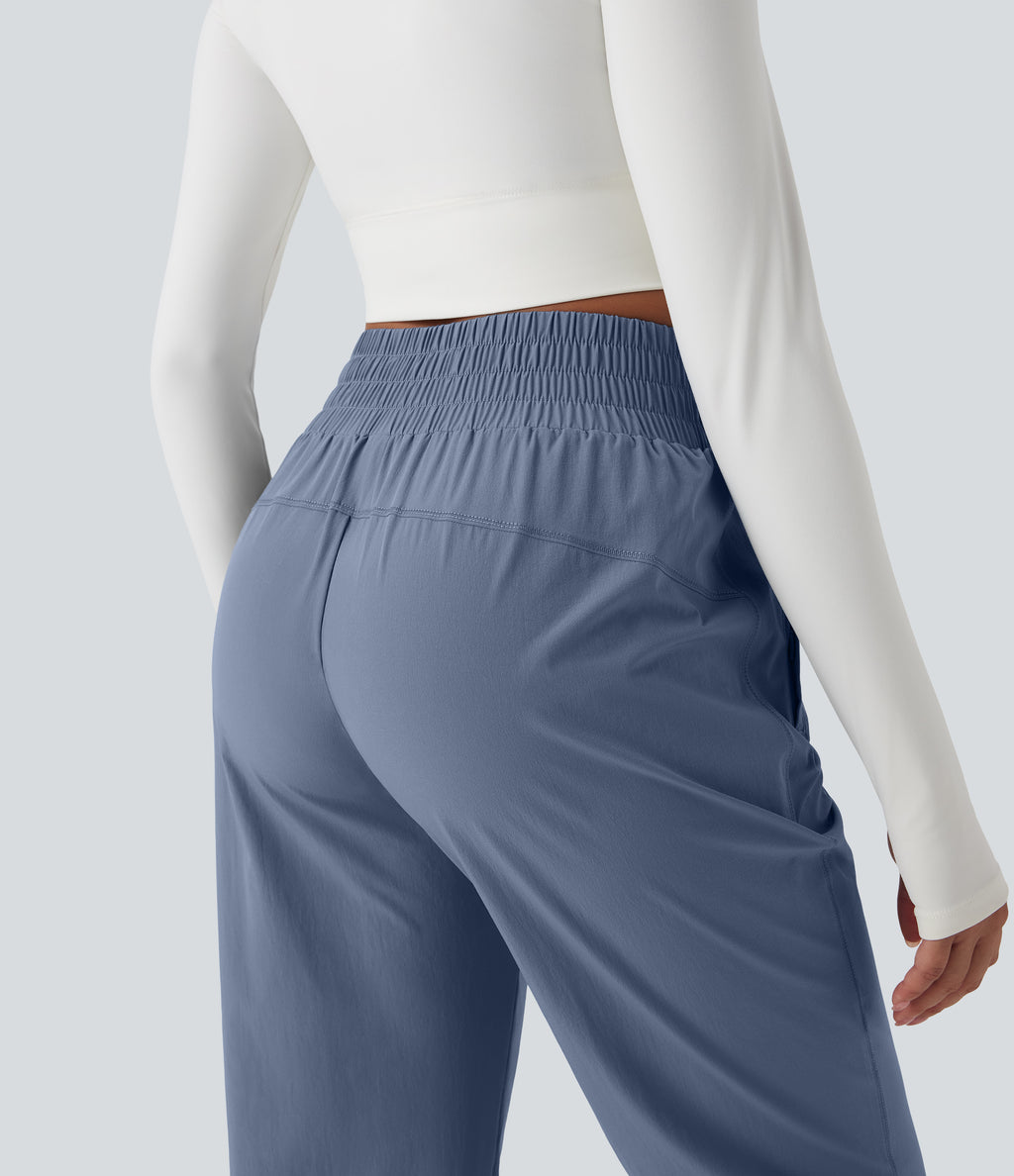 High Waisted Zipper Pockets Hiking Joggers — Troposphere — view 6