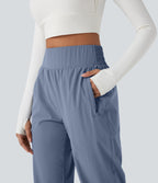 High Waisted Zipper Pockets Hiking Joggers — Troposphere — view 4