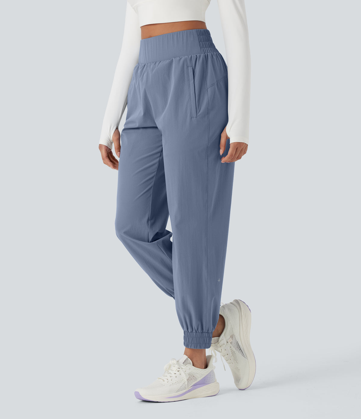 High Waisted Zipper Pockets Hiking Joggers — Troposphere — view 1
