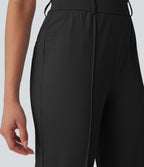 High Waisted Pockets Quick Dry Golf Joggers-Golf Tee Pocket-UPF40+ — Black — view 4