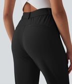 High Waisted Pockets Quick Dry Golf Joggers-Golf Tee Pocket-UPF40+ — Black — view 7