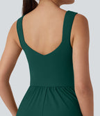 Flowy Maxi Casual Dress with Pockets — Rain Forest — view 6