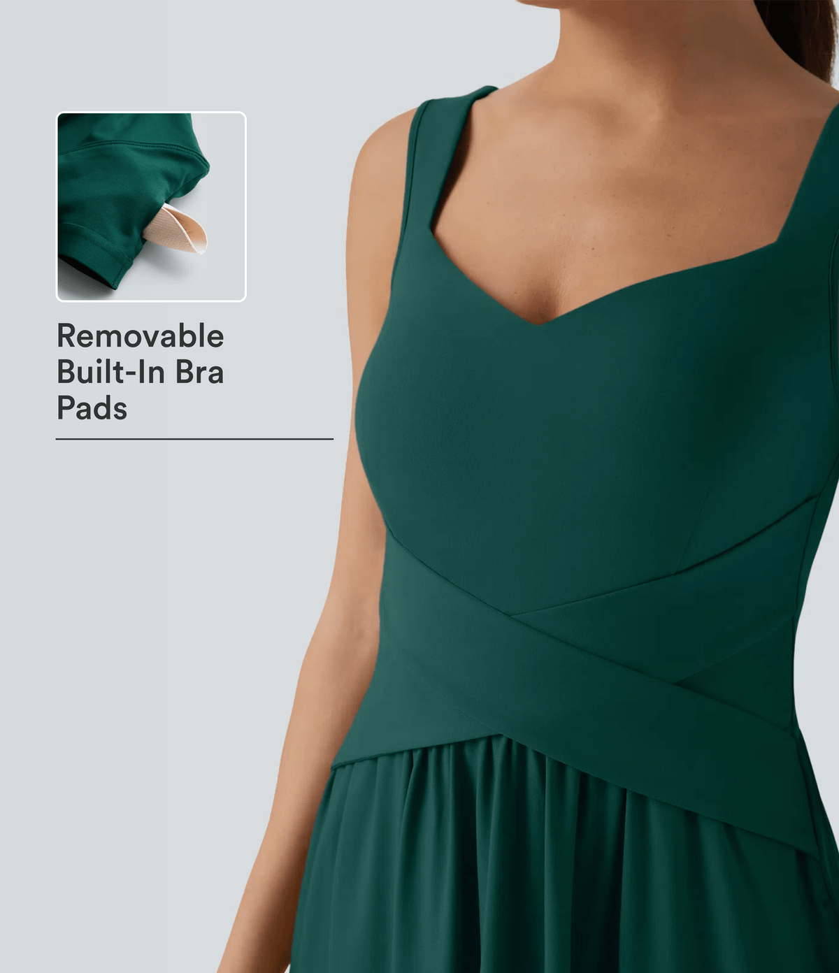 Flowy Maxi Casual Dress with Pockets — Rain Forest — view 5