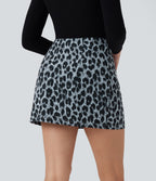Leopard Print Mid Rise 2-in-1 Bodycon Mini Casual Skirt — Moonshadow Leopard — view 2