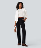 Shawl Collar Long Sleeve Work Blazer — White — view 5