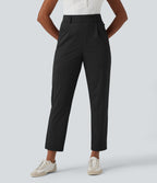 High Waisted Quick Dry Golf Trousers with Pockets-Golf Tee-UPF40+ — Black — view 4