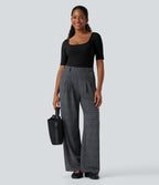 Airy Scoop Neck Short Sleeve InstantCool Work T-Shirt — Black — view 6