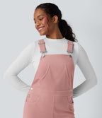 Waffle Casual Dungarees with Pockets — Rose Tan — view 4