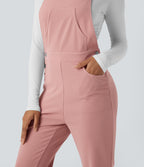 Waffle Casual Dungarees with Pockets — Rose Tan — view 5