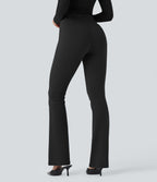 Mid Rise Tummy Control Work Bootcut Trousers — Black — view 2