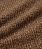 Long Sleeve Curved Hem Knit Waffle Casual Jacket with Pockets — Toffee — view 6