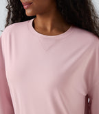 Round Neck Long Sleeve Yoga Sports Top — Pale Lilac — view 4