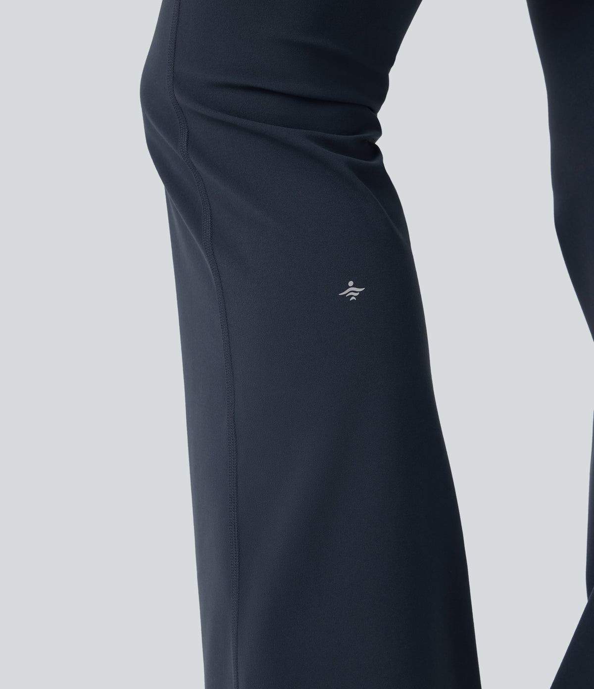 High Waisted Tummy Control Butt Lifting Scrunch Shaping Yoga Bootcut Leggings with Pockets — Carbon — view 6