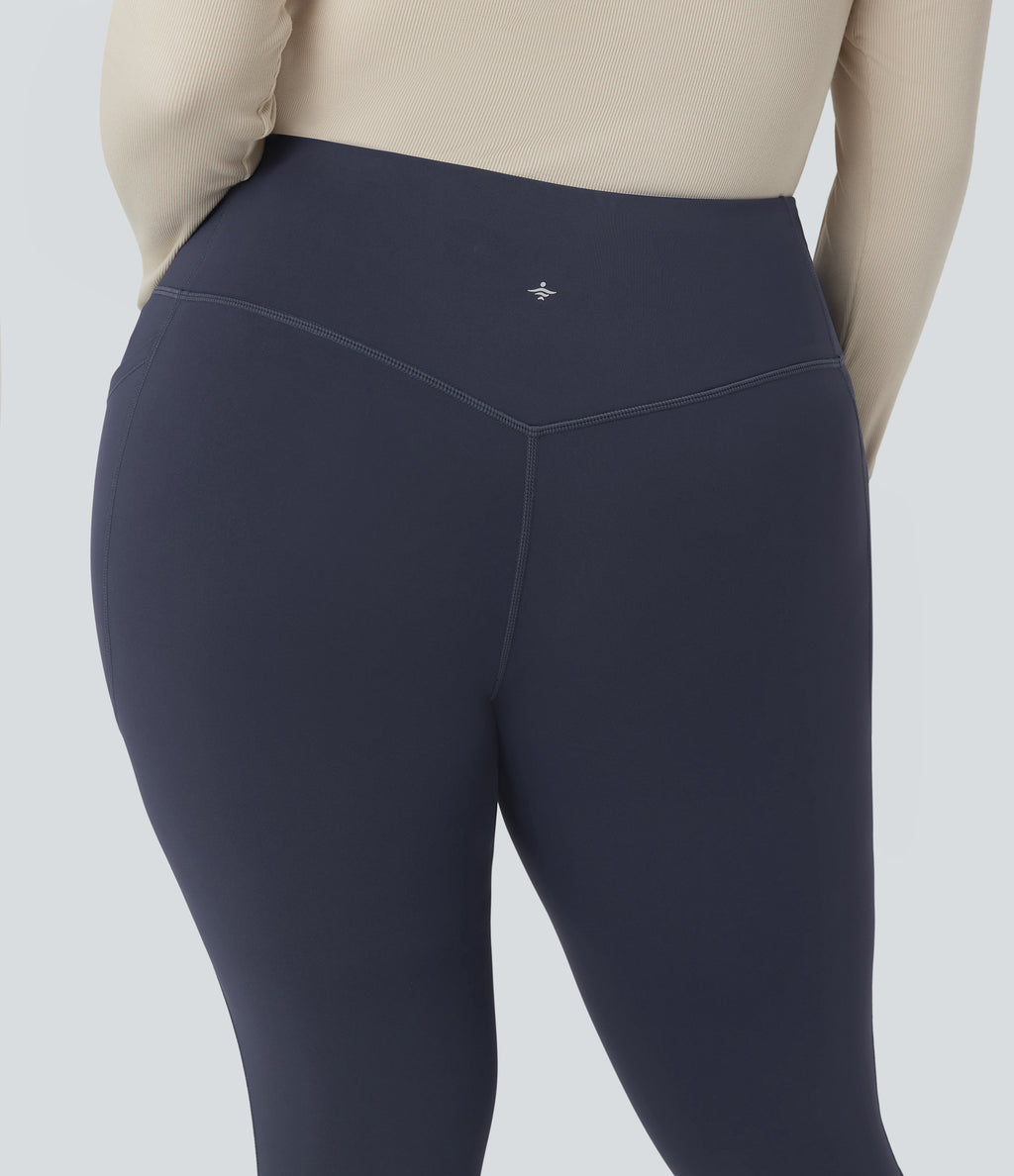 Plush Thermal High Waisted Tummy Control Training Plus Size Legging with Pockets — Overture — view 5