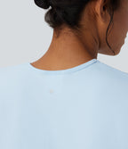 OneForm Seamless Flow Round Neck Long Sleeve Workout Sports Top — Clear Water Blue — view 5