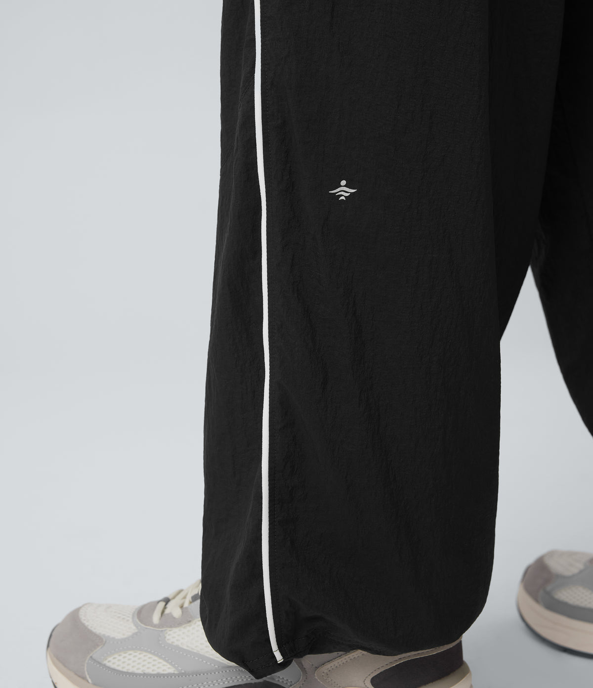 Lightweight Durable Water Repellent Low Rise Drawstring Color Block Cinchable Hem Running Joggers with Pockets — Black — view 6