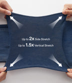 High Waisted Rolled Hem Casual Slim Jeans with Pockets — Estate Blue Denim — view 4