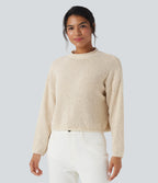 Mock-neck Long Sleeve Casual Jumper — Arctic Wolf — view 3