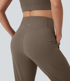 High Waisted Tummy Control Yoga Joggers with Pockets — Dawn Brown — view 4