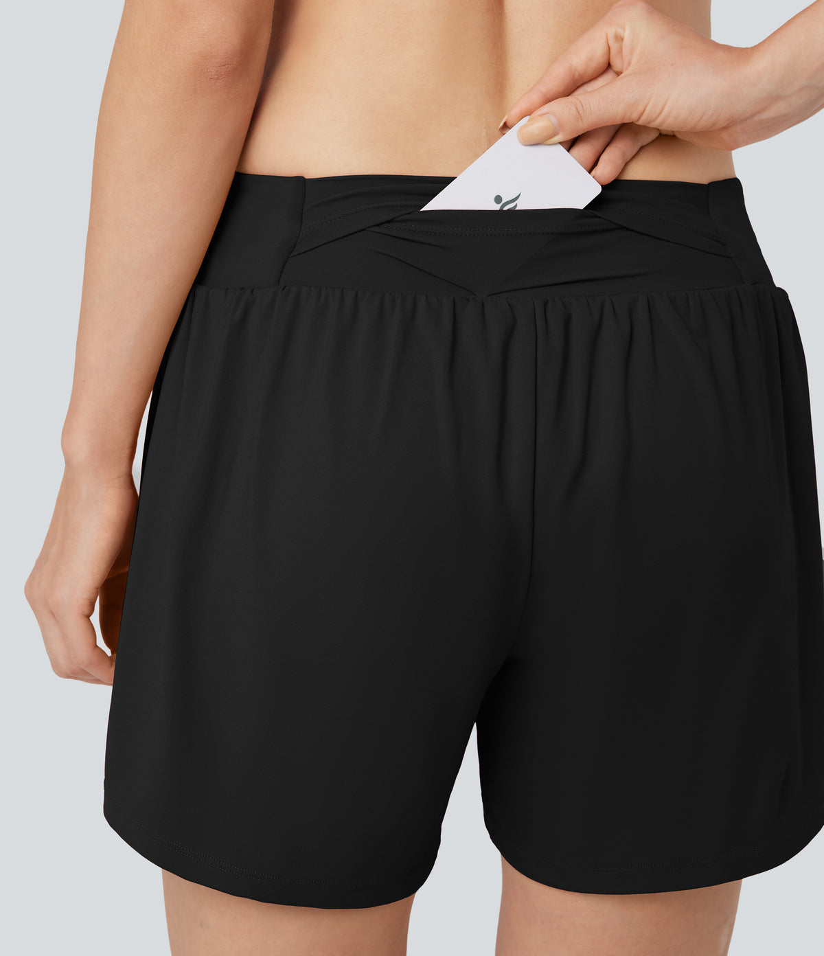 Airy Low Rise InstantCool Shorts 5'' with Pockets — Black — view 6