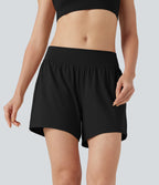 Airy Low Rise InstantCool Shorts 5'' with Pockets — Black — view 1