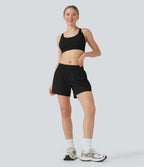 Airy Low Rise InstantCool Shorts 5'' with Pockets — Black — view 7