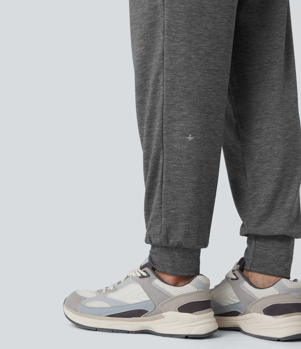 High Waisted Ruched Heathered Yoga Joggers with Pockets — Darl Gray Floral Yarn — view 5