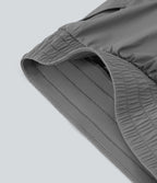 High Waisted Tapered Yoga Trousers with Pockets — Steel Gray — view 7