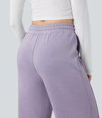 High Waisted Drawstring Casual Trousers with Pockets — English Hyacinth — view 4