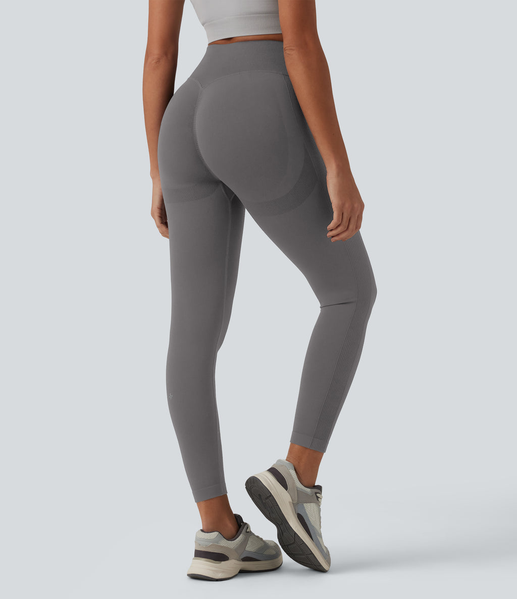 OneForm Seamless Flow High Waisted Booty Scrunch Yoga Leggings — Eiffel Tower — view 1