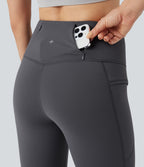 High Waisted Fleece 7/8 Hiking Leggings with Pockets — Periscope — view 4