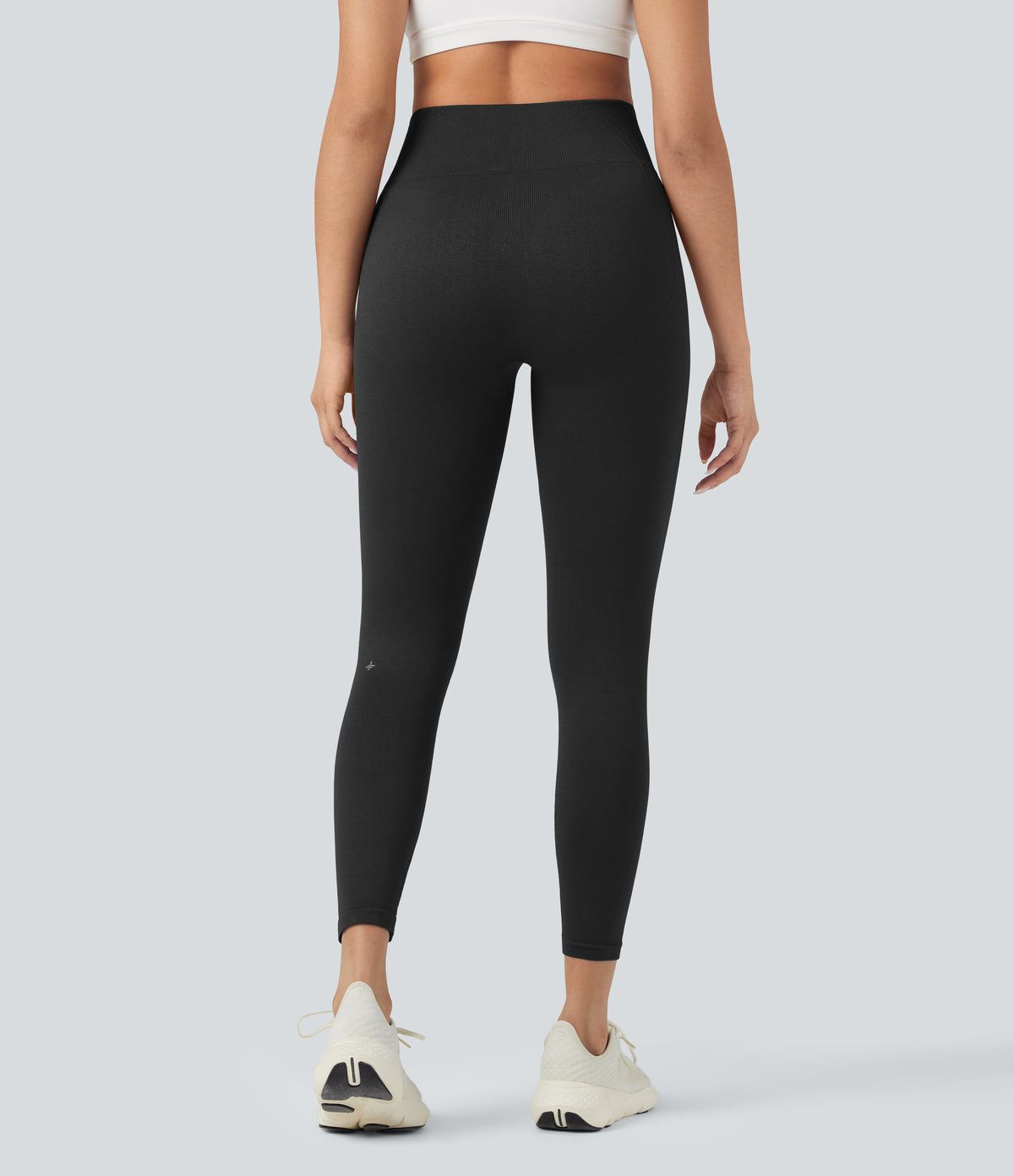 OneForm Seamless Flow High Waisted 7/8 Yoga Leggings — Black — view 2