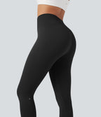 OneForm Seamless Flow High Waisted 7/8 Yoga Leggings — Black — view 4