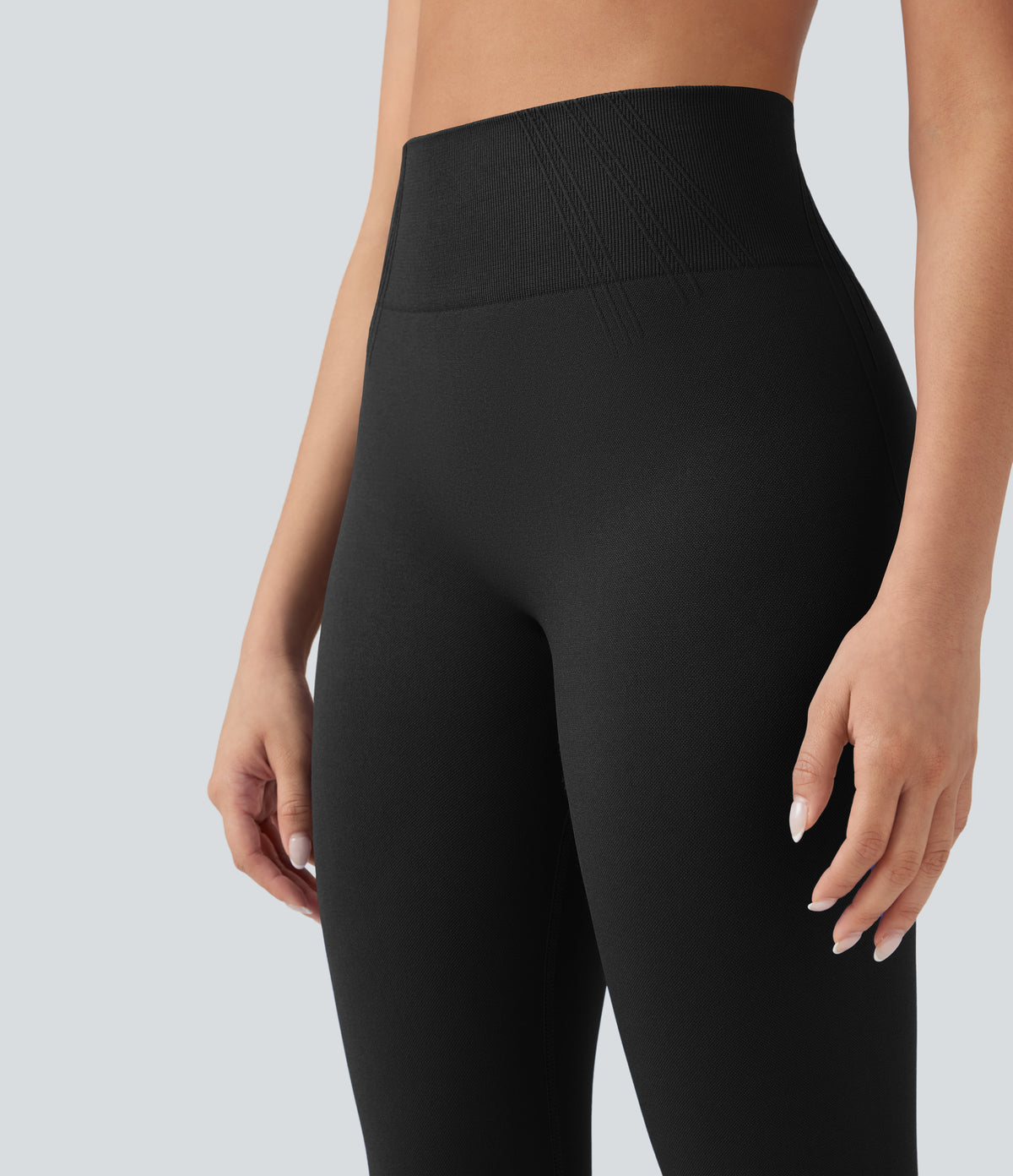 OneForm Seamless Flow High Waisted 7/8 Yoga Leggings — Black — view 5