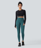 OneForm Seamless Flow High Waisted Tummy Control Butt Lifting Yoga 7/8 Leggings — Dragonfly — view 6