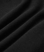 Mock-neck Long Sleeve Ruched Asymmetric Hem Thermal Casual Top — Black — view 6
