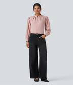 Stand Collar Long Sleeve Casual Shirt — Light Elegant Pink — view 7