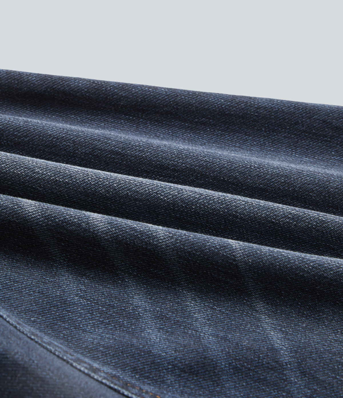 High Waisted Straight Leg Casual Jeans with Pockets — Pageant Blue Denim — view 7