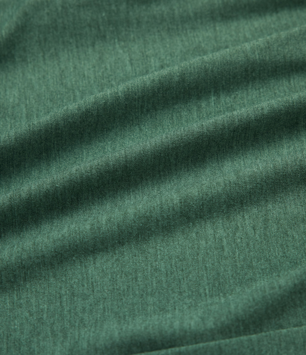 Mid Rise Drawstring Heathered Casual Baggy Trousers with Pockets — Emerald Floral Yarn — view 6